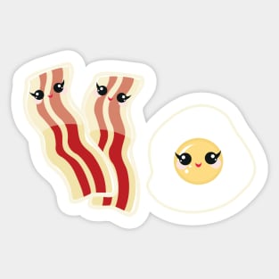 Kawaii bacon and eggs Sticker